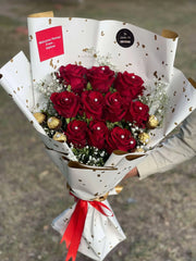 Love’s Embrace – Red Rose Bouquet for Her & Him